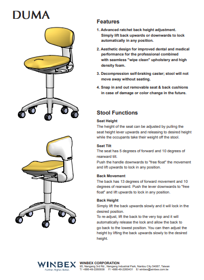 Feature of DUMA stool